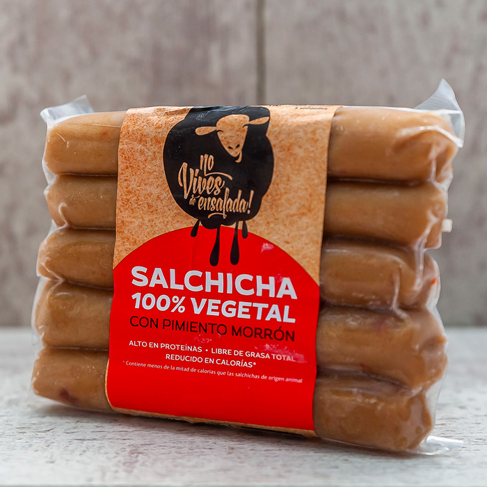 Salchicha vegana morrón Salchicha vegana morrón