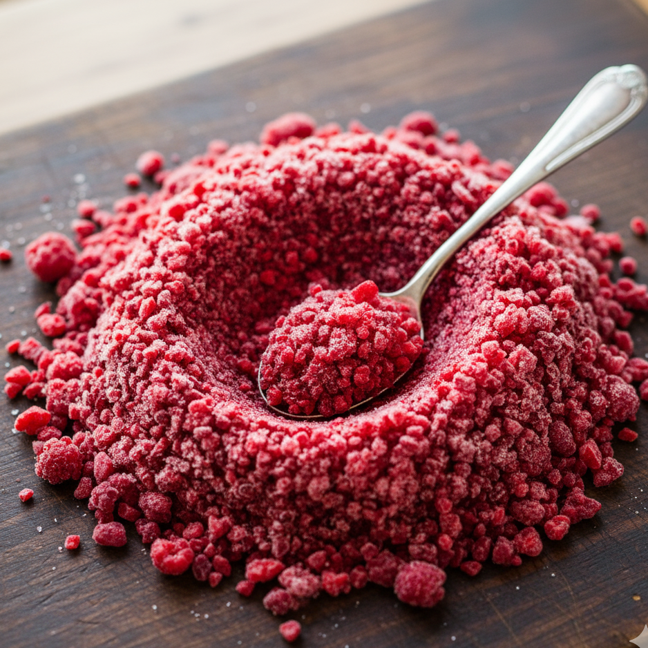 Frambuesas congeladas crumble